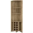 FM FURNITURE Bouvet Corner Bar Cabinet Engineered Wood Macadamia