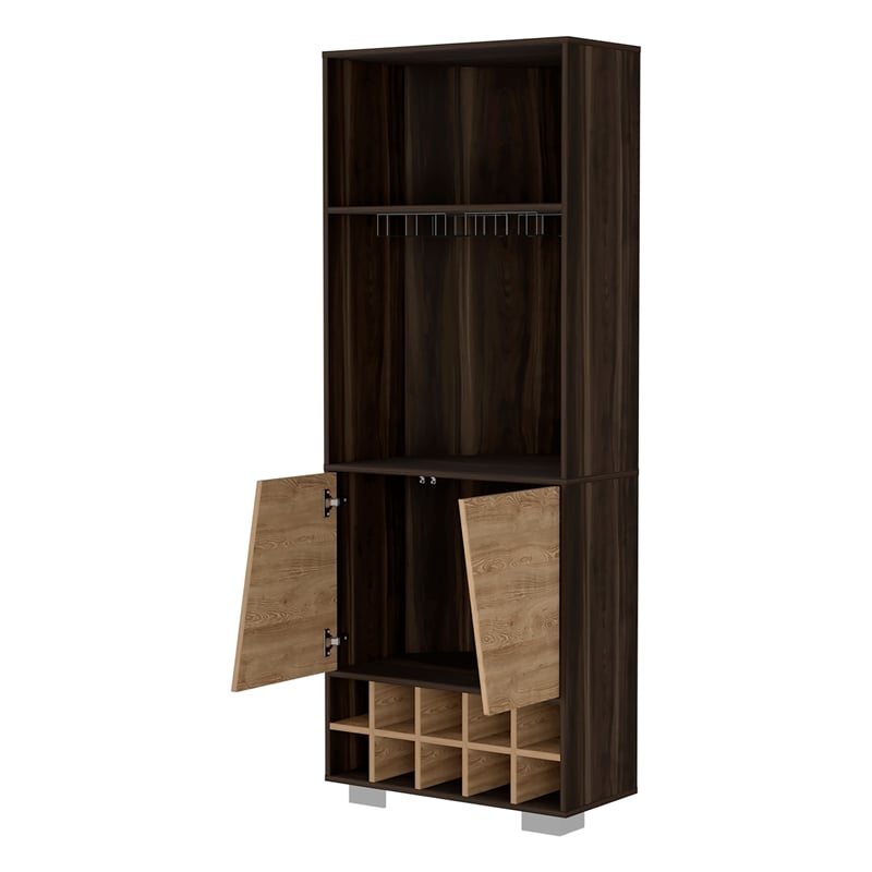 FM FURNITURE Bahamas Corner Bar Engineered Wood Dark Oak / Pine