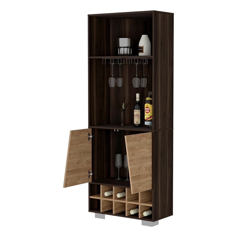 FM FURNITURE Bahamas Corner Bar Engineered Wood Dark Oak / Pine