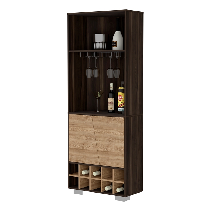 FM FURNITURE Bahamas Corner Bar Engineered Wood Dark Oak / Pine