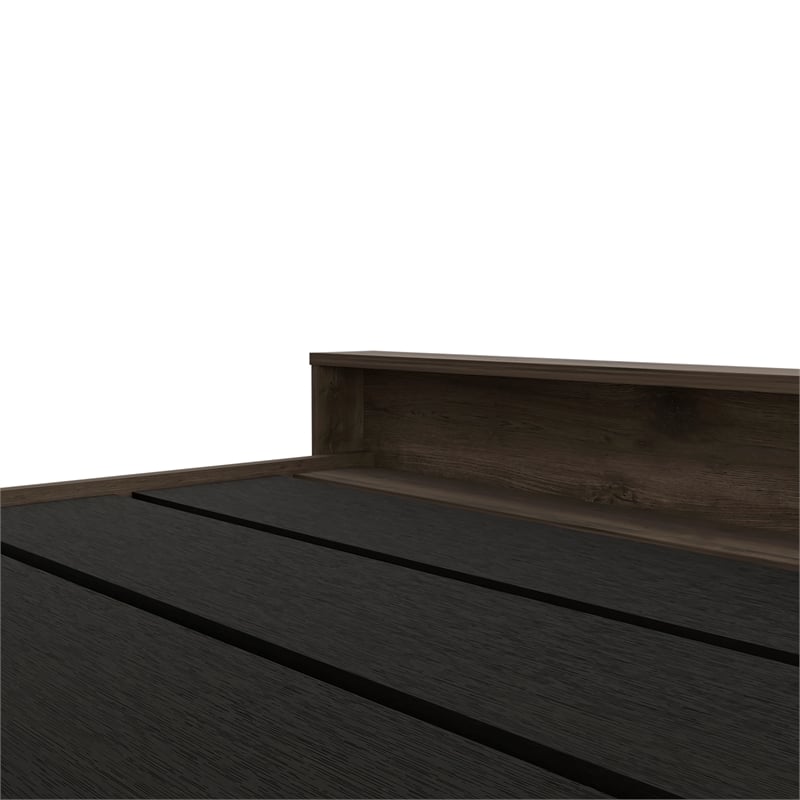FM FURNITURE Braga Full Size Bed Frame Dark Brown Engineered Wood
