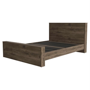 fm furniture braga full size bed frame dark brown engineered wood