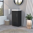 FM FURNITURE Toledo Bathroom Vanity 1 Door Engineered Wood Black