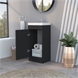 FM FURNITURE Toledo Bathroom Vanity 1 Door Engineered Wood Black