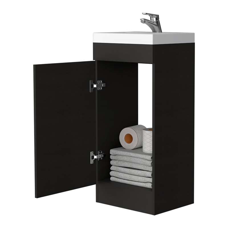FM FURNITURE Toledo Bathroom Vanity 1 Door Engineered Wood Black