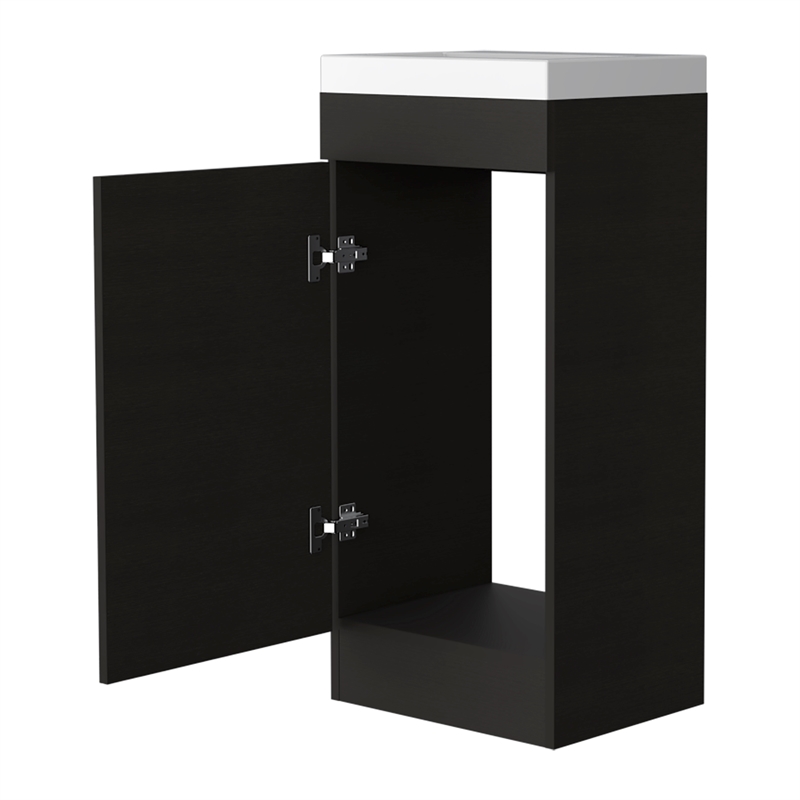 FM FURNITURE Toledo Bathroom Vanity 1 Door Engineered Wood Black