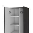 FM FURNITURE Norway Broom Closet Pantry Black Wengue / White Engineered Wood