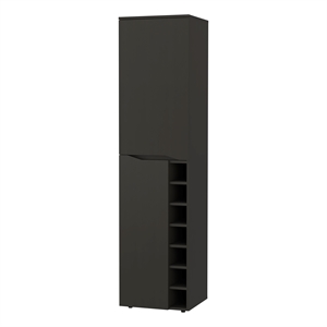 fm furniture maya tall bar cabinet  black wengue engineered wood