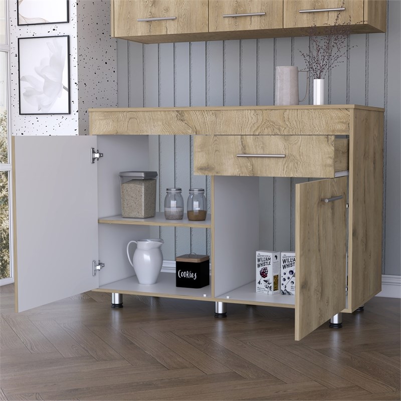 FM FURNITURE Saturn Utility Base Cabinet Engineered Wood Macadamia
