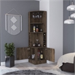FM FURNITURE Seattle Bar Cabinet with 2 Doors Engineered Wood Dark Brown