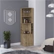 FM FURNITURE Seattle Corner Bar Cabinet Macadamia (beige) Engineered Wood