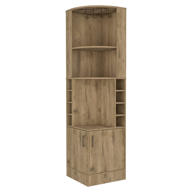 FM FURNITURE Seattle Corner Bar Cabinet Macadamia (beige) Engineered Wood
