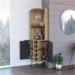 FM FURNITURE Grace Bar Cabinet with Shelves Engineered Wood Beige