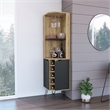 FM FURNITURE Grace Bar Cabinet with Shelves Engineered Wood Beige