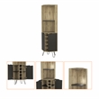 FM FURNITURE Grace Bar Cabinet with Shelves Engineered Wood Beige