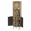 FM FURNITURE Grace Bar Cabinet with Shelves Engineered Wood Beige