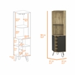 FM FURNITURE Grace Bar Cabinet with Shelves Engineered Wood Beige