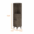 FM FURNITURE Quinn Corner Bar Cabinet Engineered Wood Dark Brown