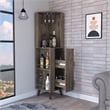 FM FURNITURE Quinn Corner Bar Cabinet Engineered Wood Dark Brown