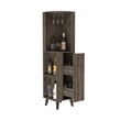 FM FURNITURE Quinn Corner Bar Cabinet Engineered Wood Dark Brown