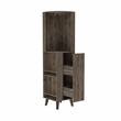 FM FURNITURE Quinn Corner Bar Cabinet Engineered Wood Dark Brown