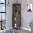 FM FURNITURE Quinn Corner Bar Cabinet Engineered Wood Dark Brown