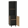 FM FURNITURE Leah Corner Bar Cabinet Engineered Wood Black Wengue / Pine