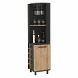 FM FURNITURE Leah Corner Bar Cabinet Engineered Wood Black Wengue / Pine