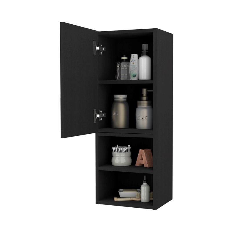 FM FURNITURE Praia Medicine Cabinet Engineered Wood Black Wengue