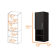 FM FURNITURE Praia Medicine Cabinet Engineered Wood Black Wengue