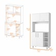 FM FURNITURE Colorado Engineered Wood Pantry Cabinet with 4 Doors in White