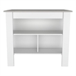 FM FURNITURE Brooklyn 3-Shelf Engineered Wood Kitchen Island White / Ibiza