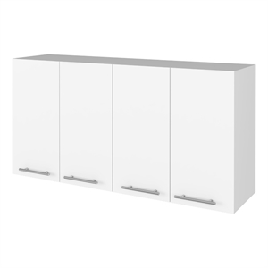 FM FURNITURE Sitka Wall Cabinet Four Doors Engineered Wood White