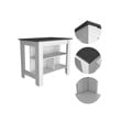 FM FURNITURE Brooklyn 3-Shelf Modern Engineered Wood Kitchen Island White