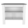 FM FURNITURE Brooklyn 3-Shelf Modern Engineered Wood Kitchen Island White