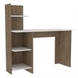 FM FURNITURE Tecoa Writing Desk with Three Shelves Engineered Wood Brown