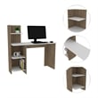 FM FURNITURE Tecoa Writing Desk with Three Shelves Engineered Wood Brown