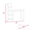 FM FURNITURE Tecoa Writing Desk with Three Shelves Engineered Wood Brown