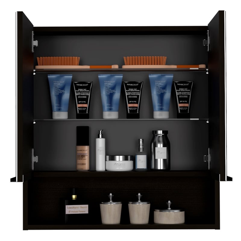 FM FURNITURE Ozark Medicine Cabinet Black Color Engineered Wood