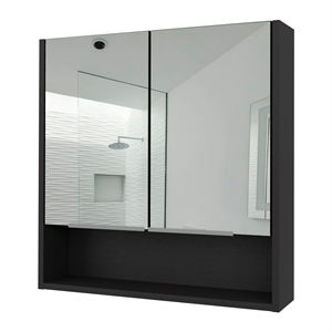 FM FURNITURE Ozark Medicine Cabinet Black Color Engineered Wood