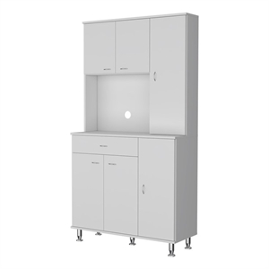 FM FURNITURE Venice 90 Pantry Cabinet with Six Doors Engineered Wood White