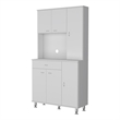 FM FURNITURE Venice 90 Pantry Cabinet with Six Doors Engineered Wood White