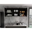 FM FURNITURE Yuma Wall Cabinet with Four Doors Black Engineered Wood