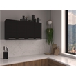 FM FURNITURE Sitka Wall Cabinet with Four Doors Engineered Wood Black