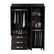 FM FURNITURE Janeiro Armoire Double Door Black Engineered Wood