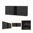 FM FURNITURE Winslow Wall Cabinet Two Shelves Engineered Wood Black