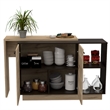 FM FURNITURE Aspen Kitchen Island with 2 Shelves Engineered Wood Brown