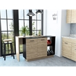 FM FURNITURE Aspen Kitchen Island with 2 Shelves Engineered Wood Brown
