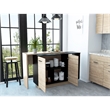 FM FURNITURE Aspen Kitchen Island with 2 Shelves Engineered Wood Brown
