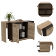 FM FURNITURE Aspen Kitchen Island with 2 Shelves Engineered Wood Brown